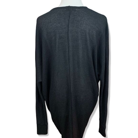 Vera Wang Princess black dolman sleeve open cardigan duster sweater - Picture 3 of 6